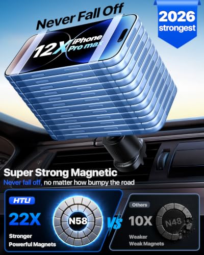 2026 Upgraded for Magsafe Car Mount [80LBS Strongest Suction & Military