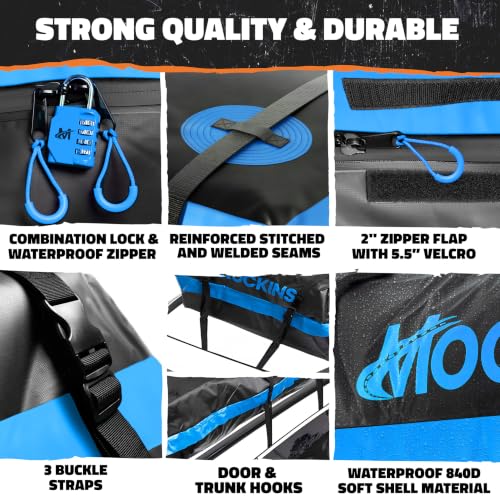 84"x39"x6" XL Extendable Waterproof Car Roof Rack Cargo Carrier