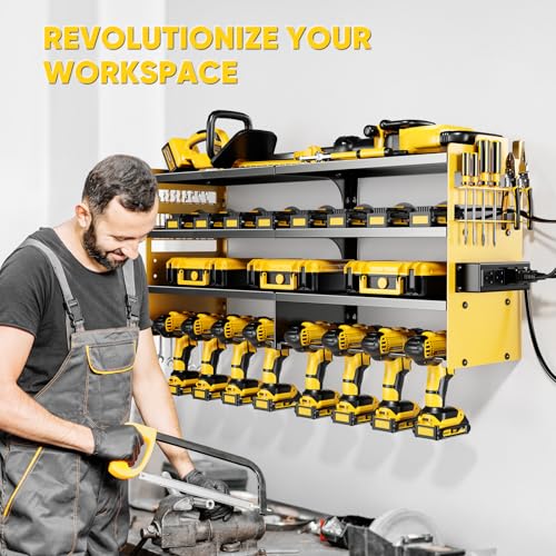 Large Power Tool Organizer Wall Mount with Charging Station