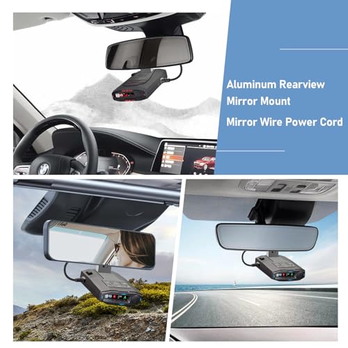 Radar Detector Mount+Rearview Mirror Hard Wire Power Cord kit 16"