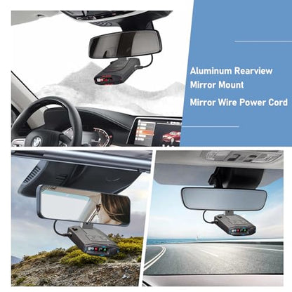 Radar Detector Mount+Rearview Mirror Hard Wire Power Cord kit 16"