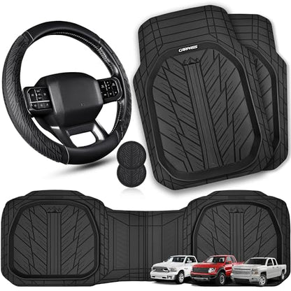 Rubber Leather Steering Wheel Cover Large (4 Count)