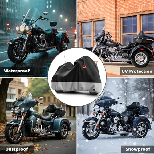 Trike Cover Heavy Duty Waterproof 3 Wheel Motorcycle Cover