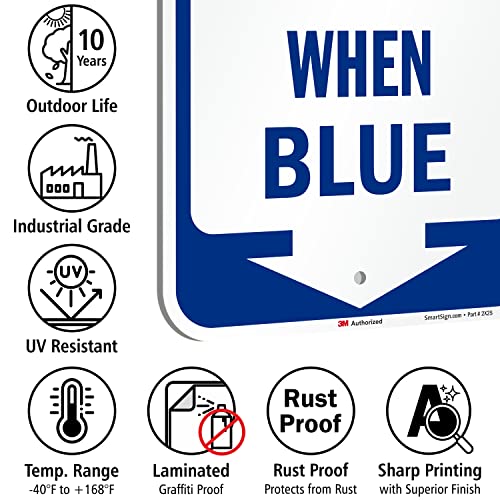 Icy Conditions When Blue Sign with Down Arrow