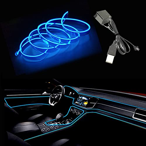 El Wire Blue Interior Car LED Strip Lights