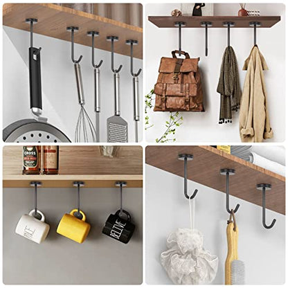 Coat Hooks Wall Mount Hooks for Hanging Hat Hurse Robe (6 Count)
