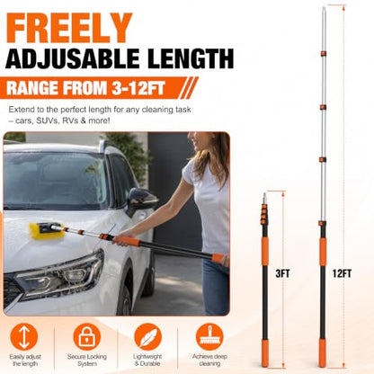 12FT Car Wash Brush with Long Handle