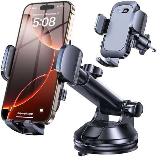 Phone Holders for Your Car Phone Holder Mount【Super Suction】Cell Phone Holder for Car Accessories for Women Men【360° Adjustable】Suction Phone Mount for Car