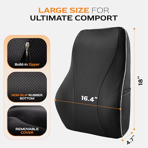 Extra Dense Lumbar Support Pillow with Double Adjustable Straps