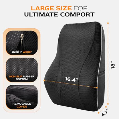 Extra Dense Lumbar Support Pillow with Double Adjustable Straps