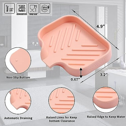Silicone Soap Dish with Drain Spout