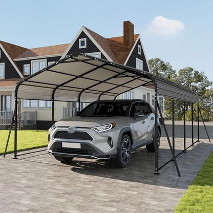 12x20 FT Updated Galvanized Steel Roof Metal Carport