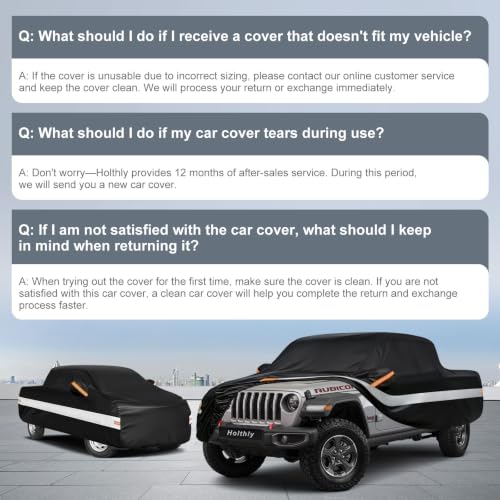 10 Layers Truck Cover Waterproof All Weather Custom Fit for Jeep Gladiator