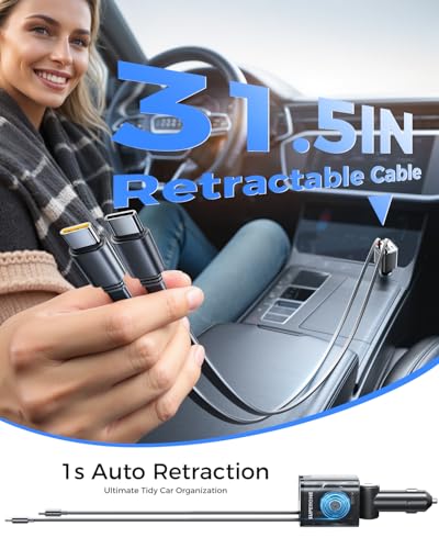 Retractable USB C Car Charger