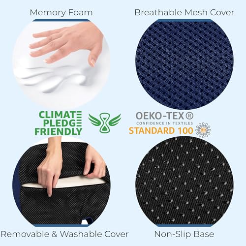 Seat Cushion Memory Foam Chair Cushion for Tailbone Pain Relief