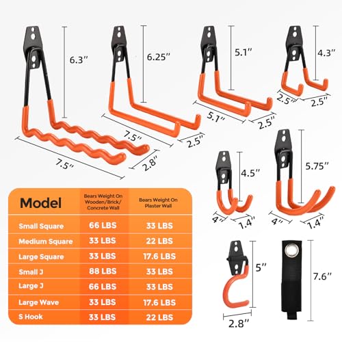 Garage Hooks 16 Pack Utility Steel Garage Storage Hooks with Anti (16 Count)