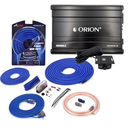 CBA2000.1D Monoblock Class D Amp & COKIT4 4GA Wiring Kit Bundle