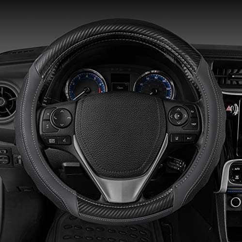 UltraSport Gray Carbon Fiber Steering Wheel Cover