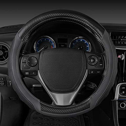 UltraSport Gray Carbon Fiber Steering Wheel Cover