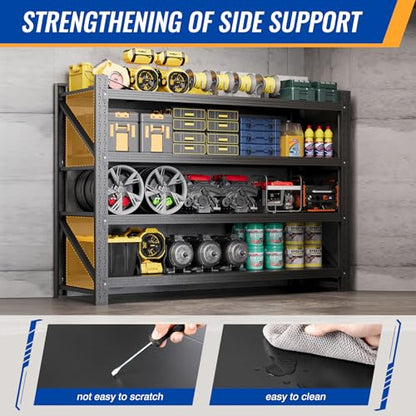 60" W Storage Shelves 5000lbs Garage Metal Shelving Heavy Duty Garage Shelves Adjustable Storage Shelves for Industrial