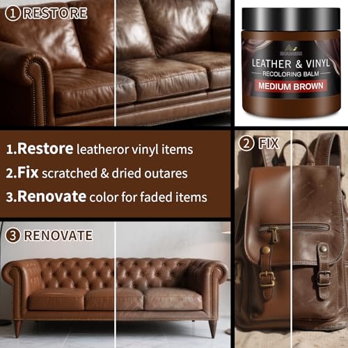 Leather Recoloring Balm and Scratch Repair Kit