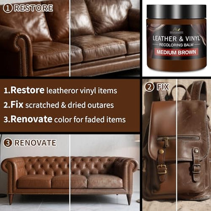 Leather Recoloring Balm and Scratch Repair Kit
