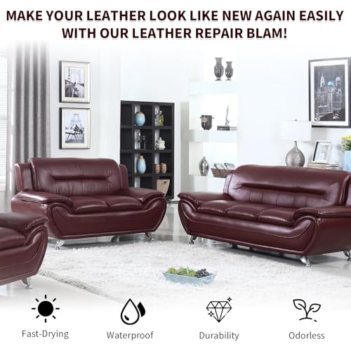 Maroon Leather Recoloring Balm with 100ml Mink Oil