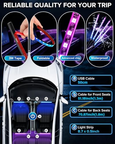 Car Interior LED Lights (4 Count)