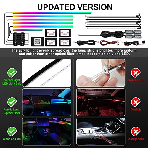 Dreamcolor Acrylic Interior Car LED Strip Light with Wireless APP