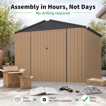 6' x 8' Outdoor Metal Storage Shed
