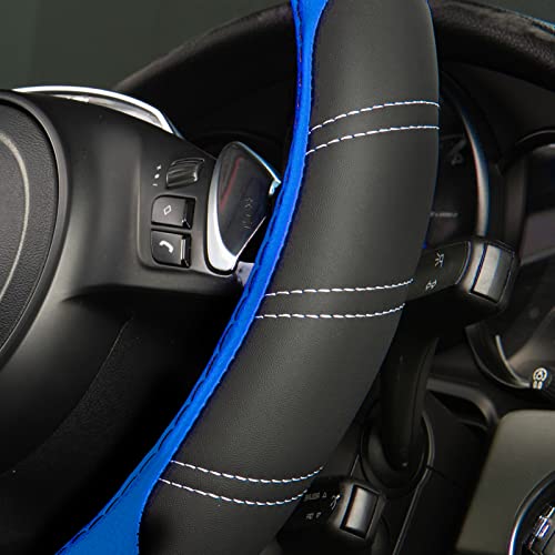 Line Rider Microfiber 14 Inch Leather Sporty Steering Wheel Cover Universal Fits for Truck