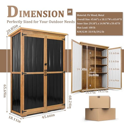 46" L Outdoor Storage Cabinet with Shelves