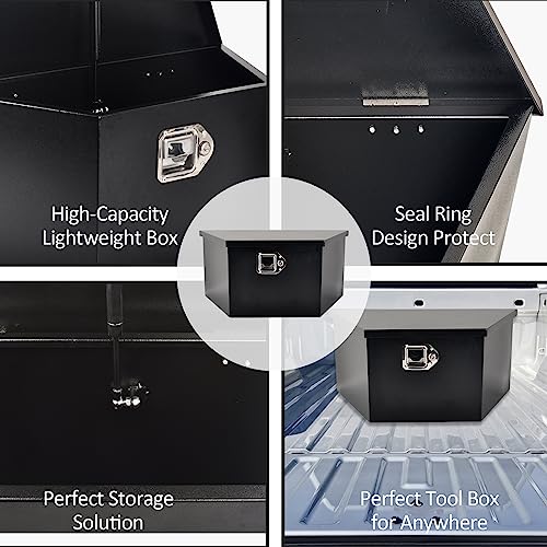 Black Steel Trailer Tongue Truck Box 26 x 13.3 x 12 Inch