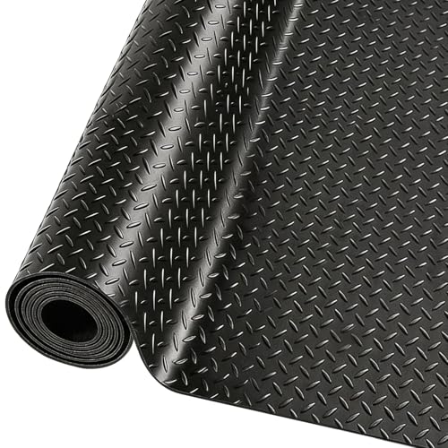 4x6FT Flooring Roll Diamond Plate Rubber Garage Floor Mat