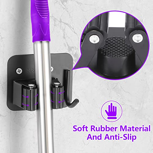 Stainless Steel Broom Holder (4 Count)