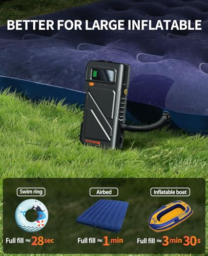 8000A Jump Starter with Air Inflator & Deflator Compressor