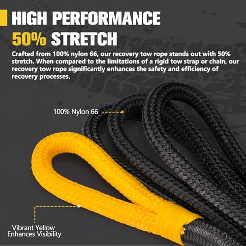 1.25"×20ft Kinetic Recovery Rope with 2 Soft Shackle Kit