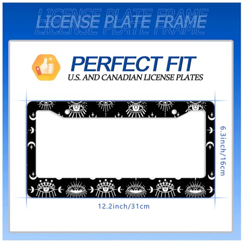 Evil Eyes License Plate Frame Stainless Steel Car Accessory 6.3x12.3inch