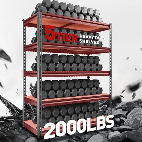 2000LBS Garage Shelving Heavy Duty 72''H Storage Shelves 5 Tier Heavy Duty Shelving (3 Count)