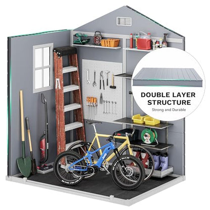 6x4.4 FT Resin Storage Shed with Reinforced Floor & Window