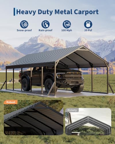 12x26x9 ft Metal Carport