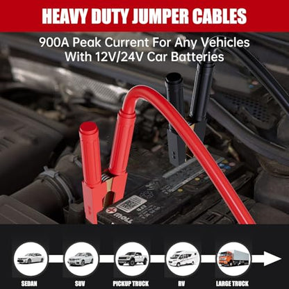 0G 25 FT Heavy Duty Jumper Cables