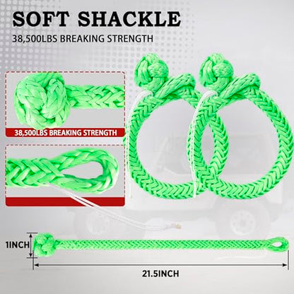 Kinetic Recovery Tow Rope Heavy Duty Offroad Snatch Strap for for Trucks SUV UTV ATV Tractor Car Jeep (20 Foot)