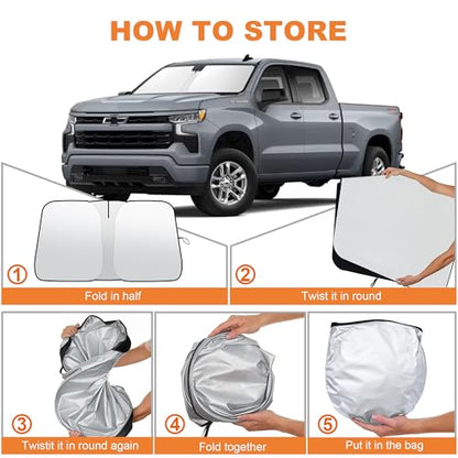 Foldable Front Windshield Sunshade fits Chevrolet Silverado 1500 2019