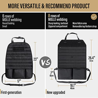 Molle Seat Back Car Organizer Fit Most Car F150 Jeeps Pickups Trucks