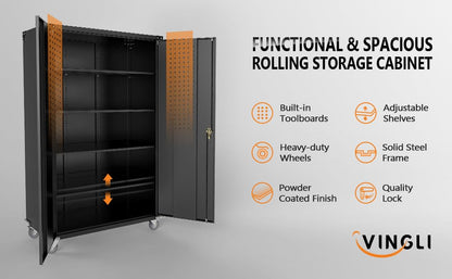 Upgraded Wide & Deep Garage Storage Cabinet