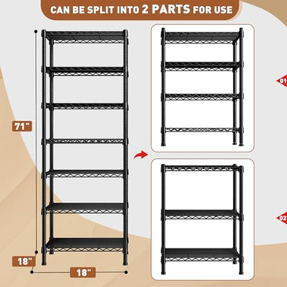 7 Tier Metal Shelving Unit