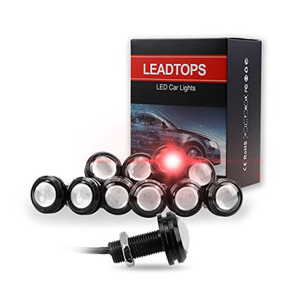 10Pcs 18mm 12V Red Eagle Eye LED Car Fog DRL Daytime Running Light Backup Reverse Tail Rock Lights Small bulb (10 Count)