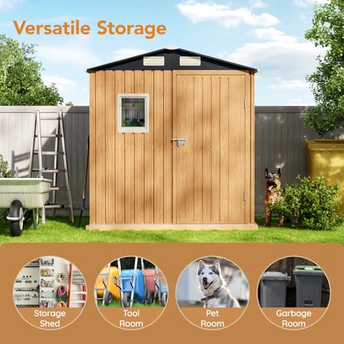 6X4FT Garden Storage Shed with Frame Floor