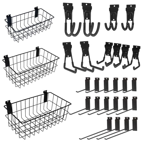 29 PCS Slatwall Accessories Kit for Garage Rooms Shops Storage